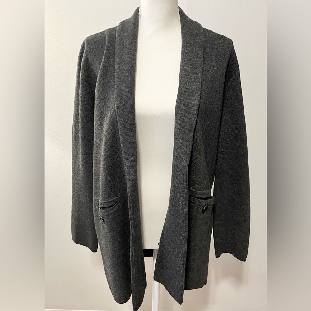 J. Crew Camille Sweater Jacket Cardigan. Heather Gray, Open Front. Size XS